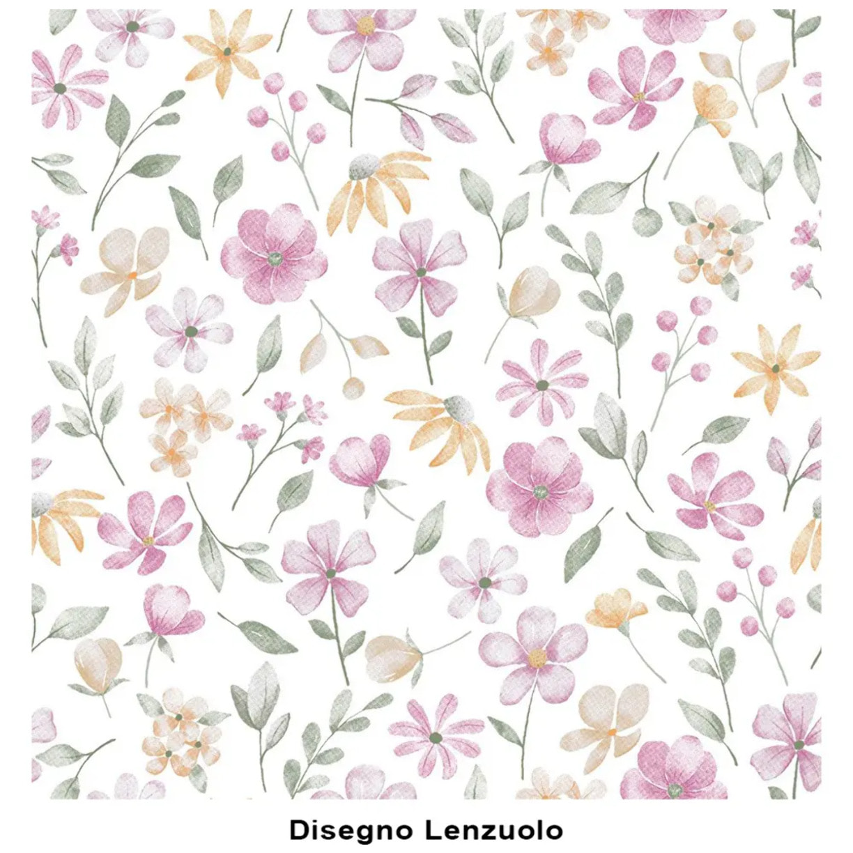 Completo Lenzuola PRIMAVERA ROSA 100% Cotone e Made in Italy fiori floreale