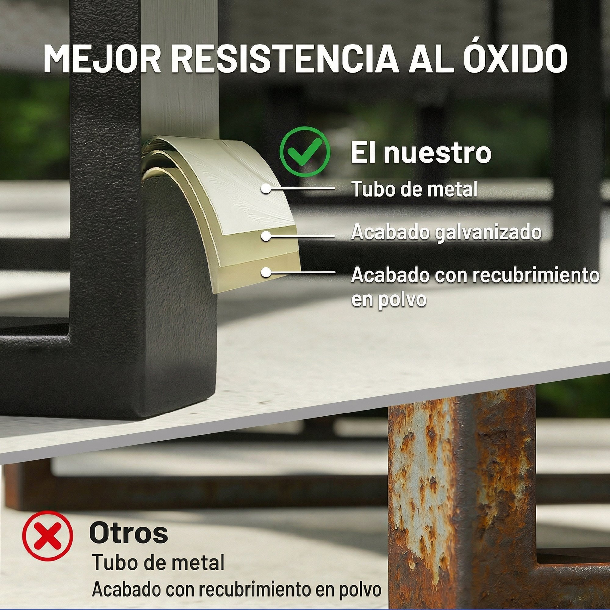 Conjunto de Jardín de Ratán de 3 Piezas, Respaldo Ajustable, Conjunto Terraza, Muebles Jardín Exterior Incluye Cojines, Sofá de 3 Plazas, Sofá de 2 Plazas, Mesa de Madera Plástico, Gris