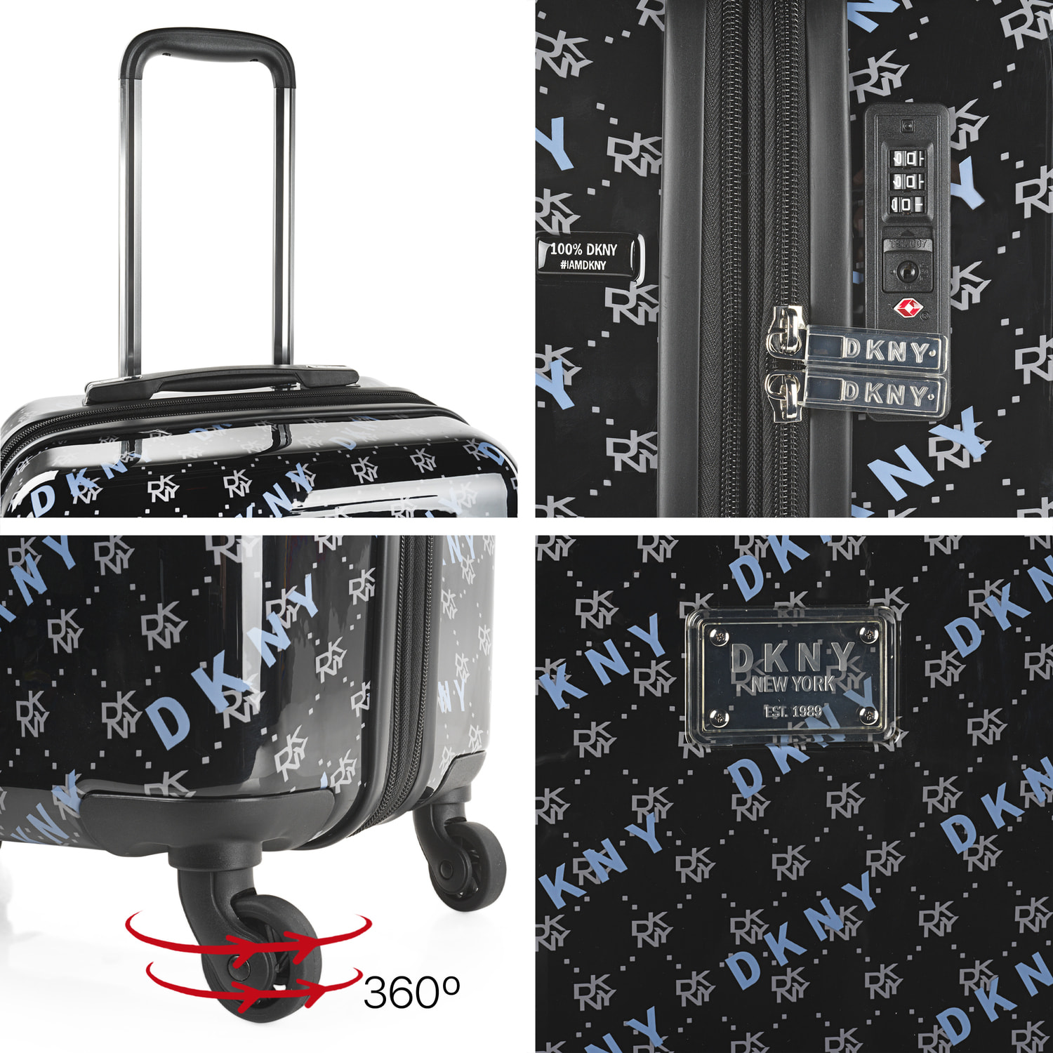 Juego De Maletas Pc Dkny Dkny-905 On Repeat Blk/Lt Charcoal-Ashly Blu