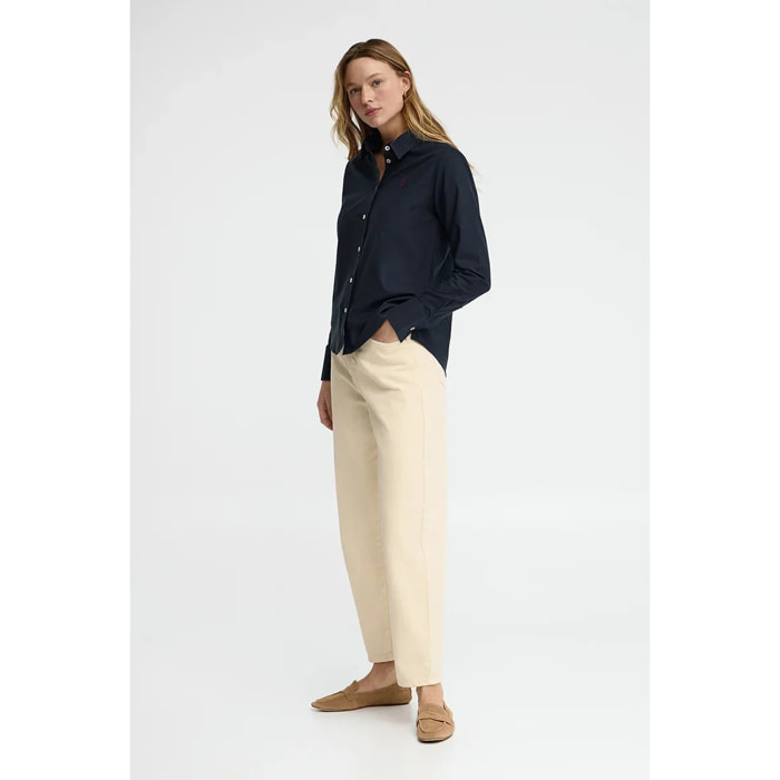 Camisa oxford azul marino de corte regular con bordado Rigby Go