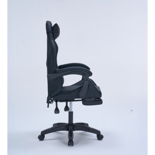 Chaise gaming de bureau ergonomique inclinable noire JOAO