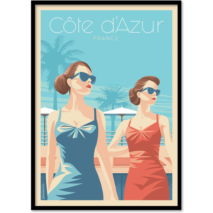 Affiche - Cote d'Azur Ladies - Olahoop Travel Posters