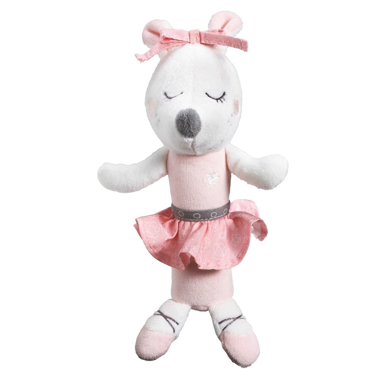 Hochet Petite souris danseuse étoile en velours Rose