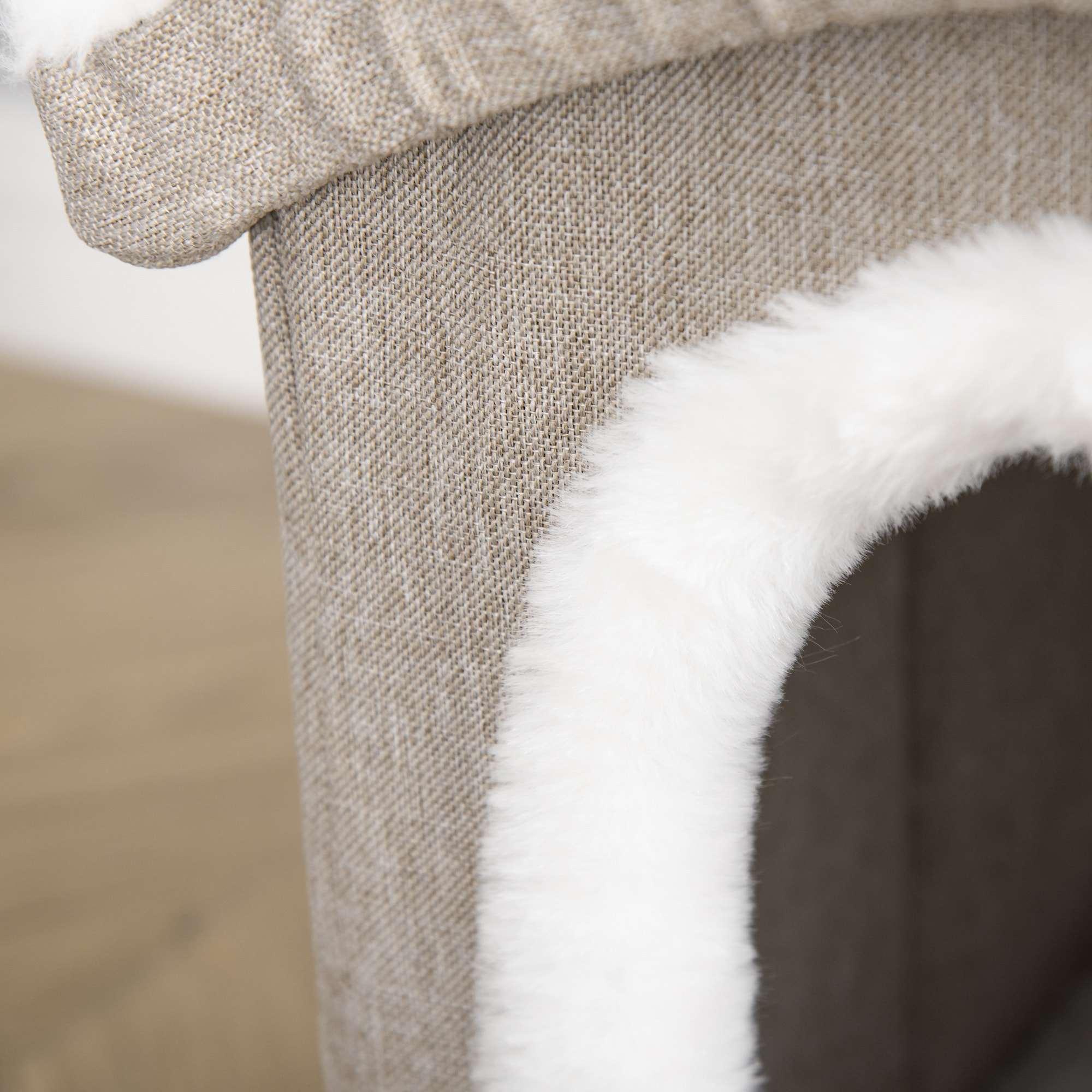 Casa Plegable para Gatos Interior con Tapa Extraíble Cojines 63,5x37x40 cm Beige