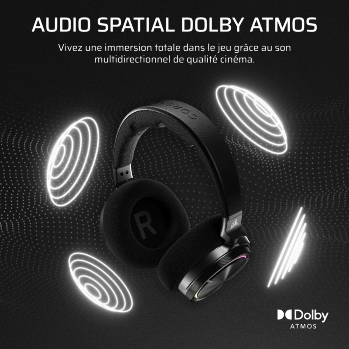 Casque gamer CORSAIR VIRTUOSO MAX WIRELESS Carbon
