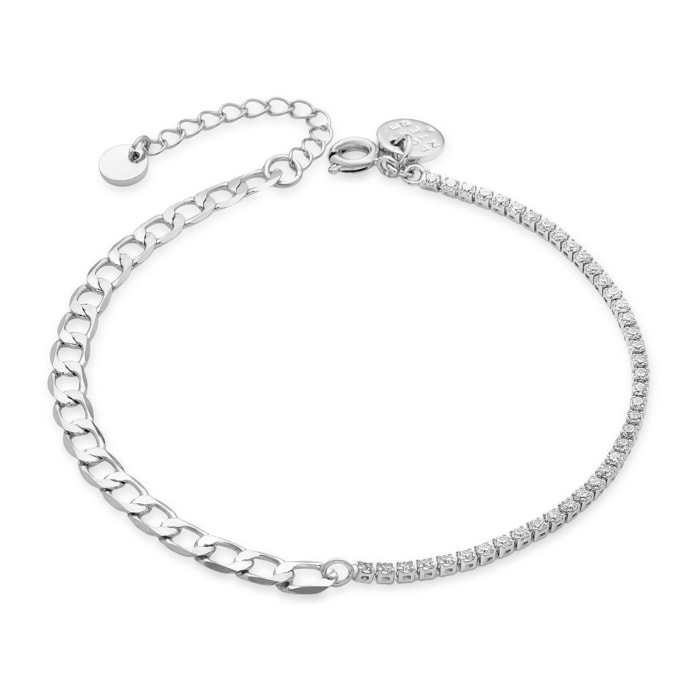 Pulsera de Circonita Brillante acabada en rodio