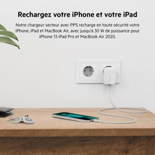 Chargeur BELKIN 30W USB-C pour samsung et apple