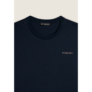 T-shirt manica lunga in cotone con logo lato cuore