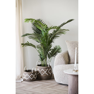 Set 2 cesti Altea in foglia di banana naturale e bianco off-white