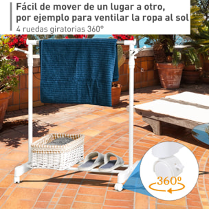 Perchero de Ropa de Barra Altura Ajustable 68,5x42x87-145cm