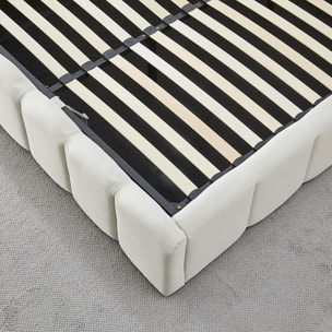 Lit Coffre en tissu beige Madeleine