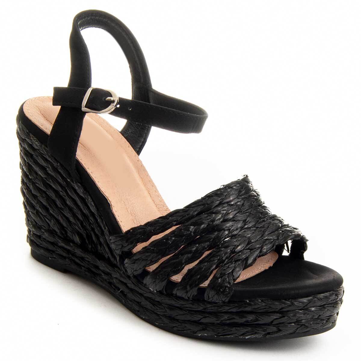 Sandalias de Cuña - Negro - Altura: 10 cm