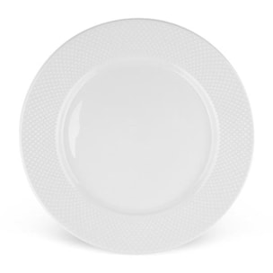 Lot de 6 assiettes plates blanc - "serenity"