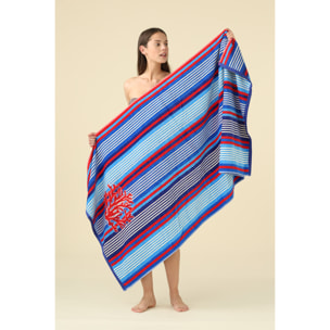 Telo mare in spugna velour 90x170 cm articolo coralriga Noidinotte