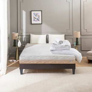 Ensemble Matelas Châtelet & Sommier KIT15, 24 cm, Mémoire de Forme Haute Densité, Soutien Ferme