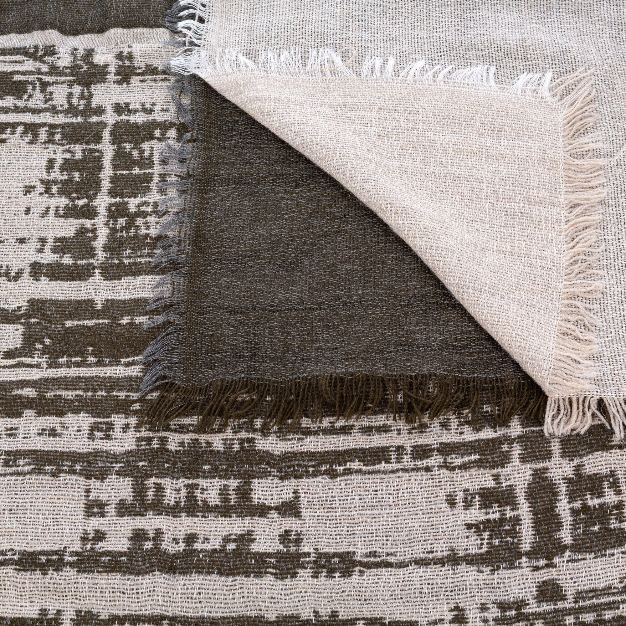 Fular bufanda diseño lineal doble solapa modal y lana. Made in Italy.