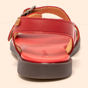 Sandalias N5887 SOFT NAPPA ROSSO/ ARENISCA color Rosso
