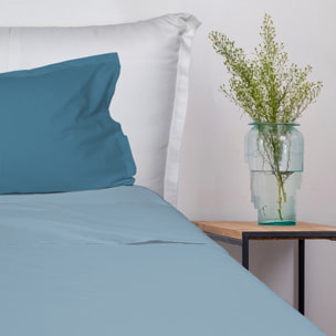 UNO CASA DESIGN Completo Letto Bice 25 Bicolor in Puro Cotone_Una piazza e mezza_petrolio