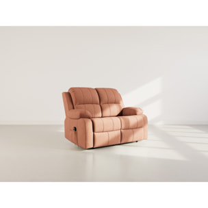 Armand - Canapé 2 places relax électrique en velours côtelé - Terracotta