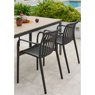 BOSTON - Ensemble repas de jardin 4 places en aluminium