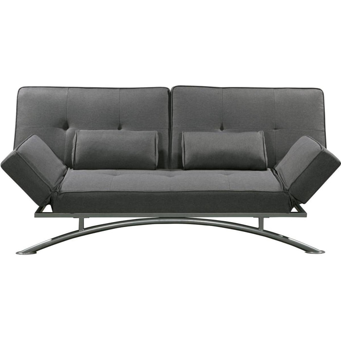 Canapé Clic clac ''Marina'' - 201 x 89 x 90 cm - 3 places - Gris