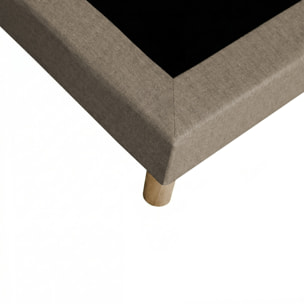 Ensemble matelas mousse haute résilience CALLISTO, H29 cm, accueil mémoire de forme, sommier taupe