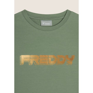 T-shirt da Bambina Manica Lunga con Logo FREDDY Oro