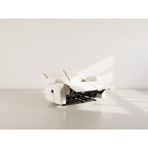 Armand - Canapé 2 places relax électrique en velours côtelé - Beige