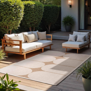 Tapis exterieur kilim géométrique, meusa, design authentique