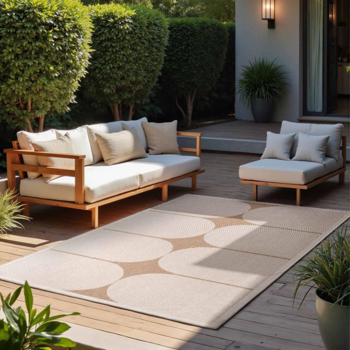 Tapis exterieur kilim géométrique, meusa, design authentique