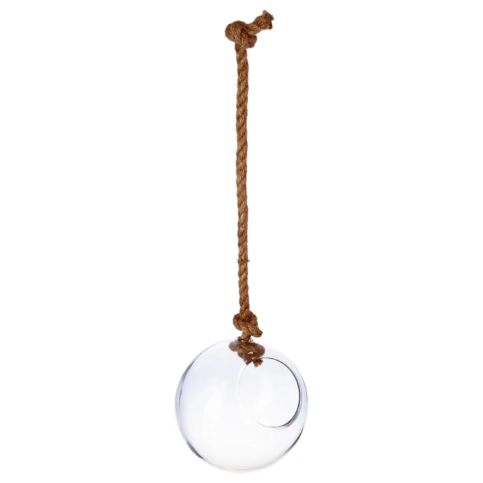 Vase boule verre et corde D19cm