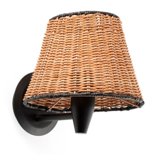 SUMBA Lampe applique noire/rotin