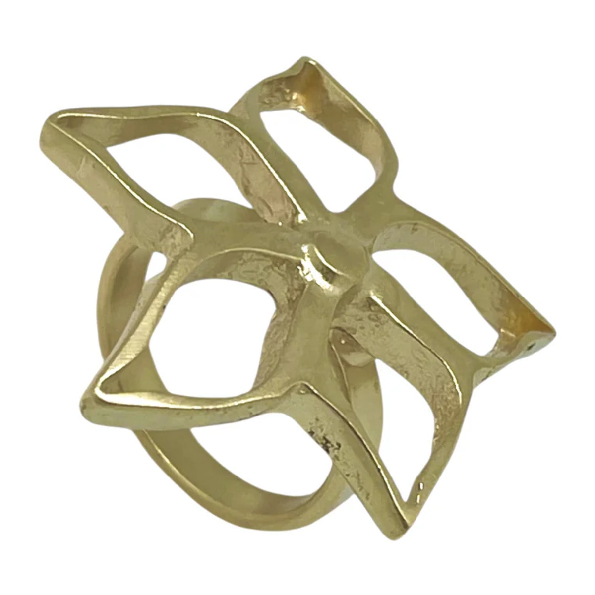 Anillo Irregular Blom G dorado chapado latón