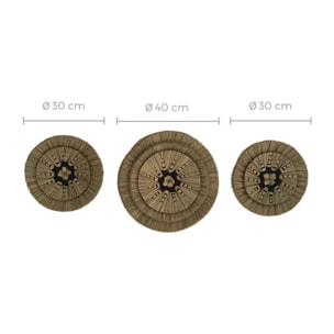 Décoration murale en matière naturelle (lot de 3) - Shama
