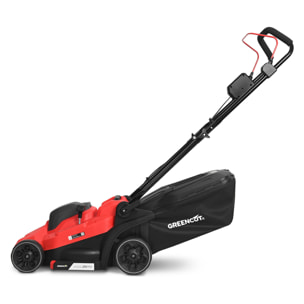 Cortacésped de batería 20V, corte de 330mm regulable en 5 alturas 25-65mm potente y ligero-Greencut GLM200L