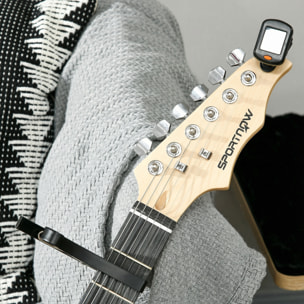 Kit Guitarra Eléctrica de Iniciación, Guitarra Eléctrica con Amplificador de 15W, Afinador Digital, Cuerdas, Correa, 3 Púas y Funda de Transporte, para Adultos, Adolescentes, Negro