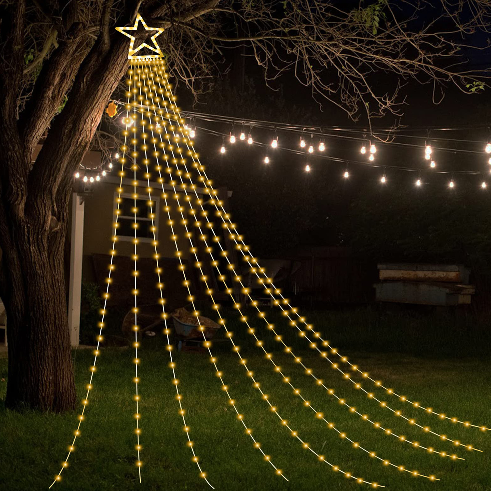 luces de bandera con 400 led en blanco cálido