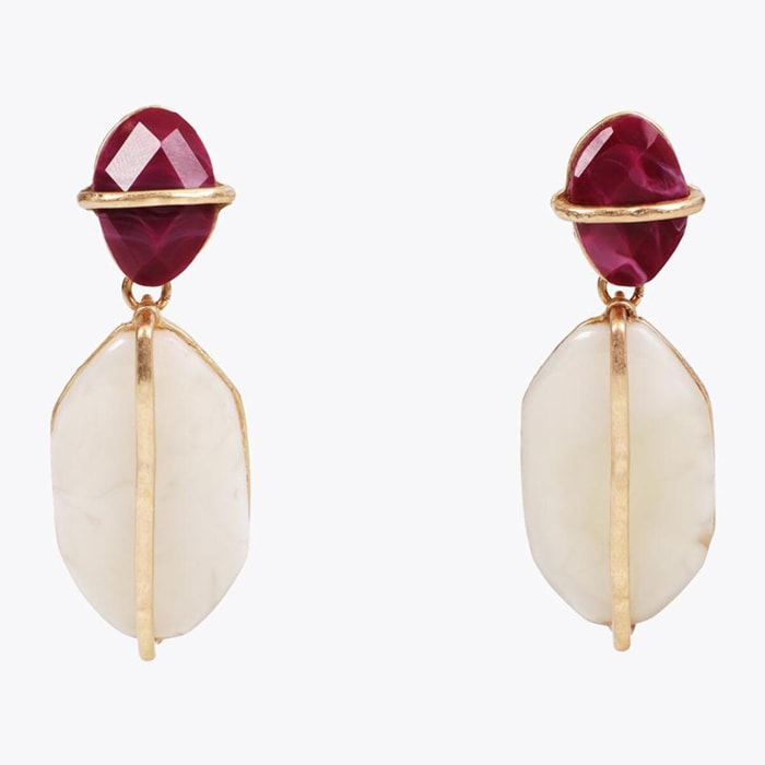 Orecchini a doppio effetto pietra naturale