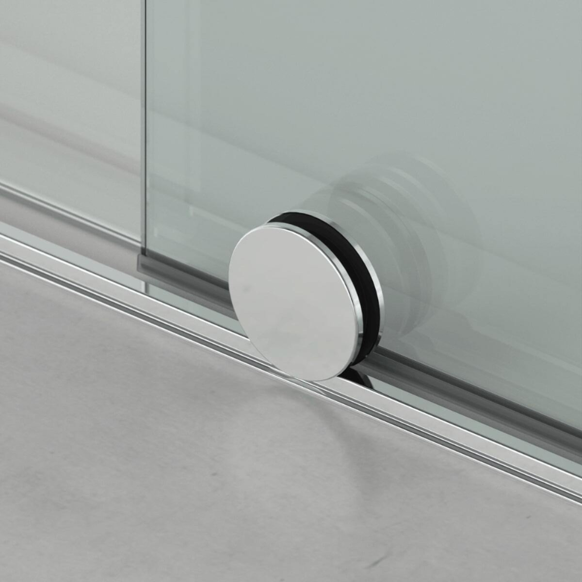 X-MOTION 110x200cm Paroi en verre coulissante Crystal Glass® 8 mm anticalcaire, avec bras et profilés chrome brillant (SATBWIXM1