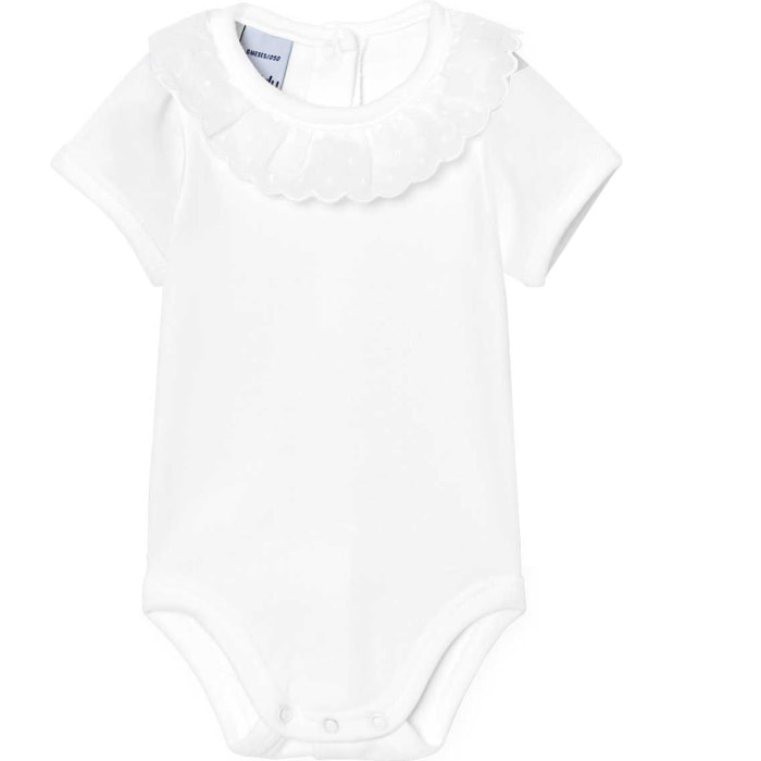 Body bebé manga corta cuello puntilla