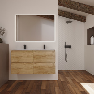 Conjunto de Baño Kaji | Mueble de Baño Suspendido | 140 cm Teka| Cuatro Cajones | Lavabo Encastrado | No incluye Espejo | Alday