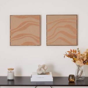 Toile 3D Noelie 40x40cm rose saumon