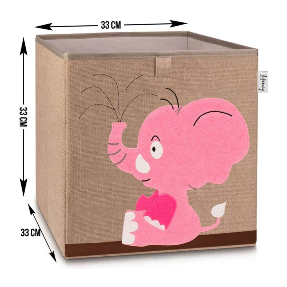 Boîte de rangement en tissu pour enfant "éléphant rose", compatible Ikea Kallax Lifeney