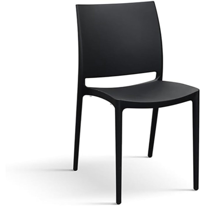 Set di 6 sedie NORTH BEACH in polipropilene nero