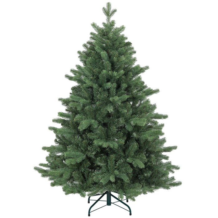 HOMCOM Albero di Natale Artificiale 150 cm con 847 Rami e Base in Metallo Pieghevole, Verde