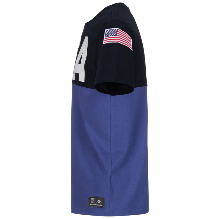 T-Shirts & Top Kappa Uomo Donna Supporter Ayba2B Usa Us Blu