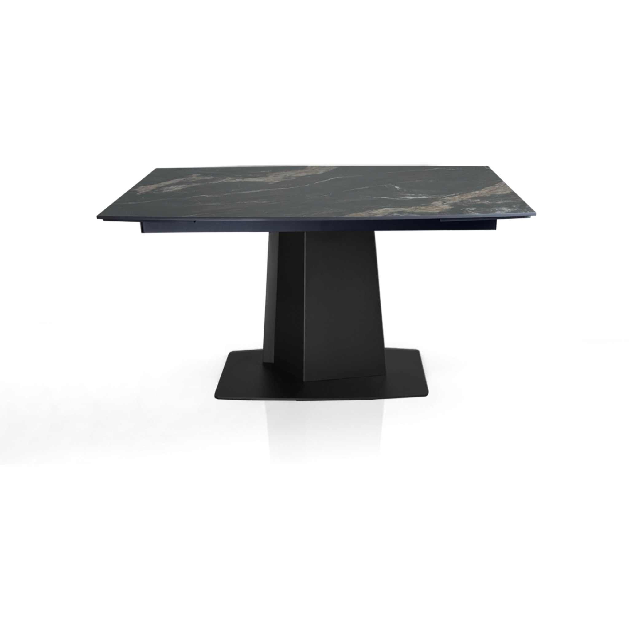 Table à manger extensible Tomasucci SAFIR, en céramique effet marbre noir, 140/170/200 × 89 × 77 cm