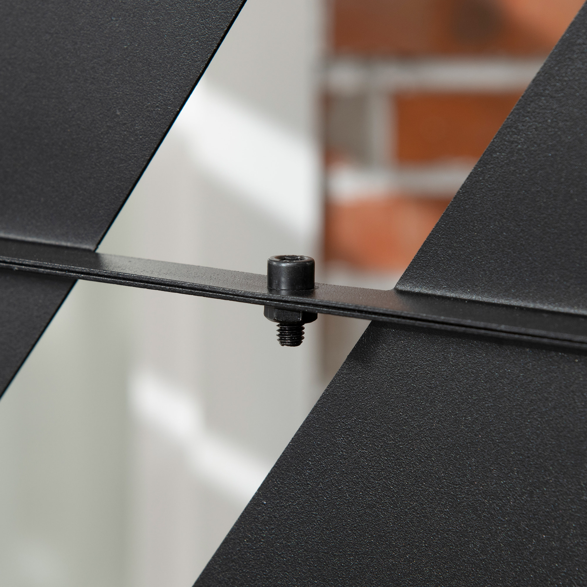 Biombo de 3 Piezas Biombo Separador de Ambientes con Diseño de Hoja de Plátano Biombo para Exterior Jardín Patio Terraza 122x45x198 cm Negro