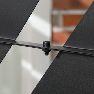 Biombo de 3 Piezas Biombo Separador de Ambientes con Diseño de Hoja de Plátano Biombo para Exterior Jardín Patio Terraza 122x45x198 cm Negro