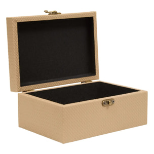 Lot de 4 boîtes de rangement rectangulaires Bonie beige